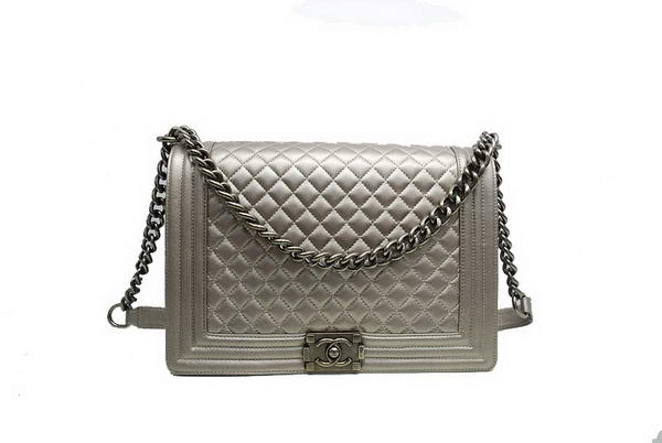 7A Chanel Boy Flap Shoulder Bag A30171 Grey Sheepskin Leather Online